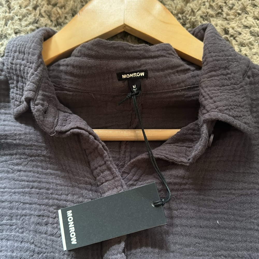 Monrow Relaxed Blouse With Twisted Front - image 4